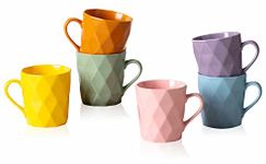 MIWARE 11 Ounce Porcelain Mugs, Set of 6, Tea and Cocoa Mug Set, Multicolor