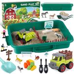 Aliex Magic Play Sand Set Toys for Kids, Farm Animal - All in One Sand Playset No Mess - Sand Art Kits Birthday Christmas Gifts for Boys Girls 3 4 5 6 7 8 Year Old