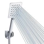 All Metal Handheld Shower Head - Voolan High Pressure Shower Heads - Simple Chrome Hand Shower Head with Teflon Tape - High Flow Even with Low Water Pressure (Square)