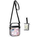 GUIFIER Clear Crossbody Bag with Clear Purse, Small Clear Shouder Bag with Front Pocket and Adjustable Strap, Stadium Approved Transparent Clear Purse Bag, Sports Fan Handbag for Concert Sports Events