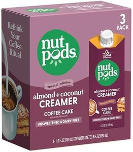 nutpods Coffee Cake Unsweetened Dairy-Free Creamer, Made from Almonds and Coconuts, Whole30, Keto, Gluten Free, Non-GMO, Vegan, Kosher (3-Pack)