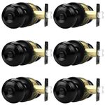 Probrico Interior Matte Black Door Knobs with Lock, Keyless Privacy Door Lock Knob for Bedroom Bathroom Doors, 6 Pack, Adjustable Latch, Universal Handle