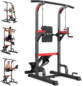 Power Tower Pull Up Bar Free Standing With Stair Stepper Strength Equipment | Height Adjustment Supports Dip Station,Pull Ups,knee Raises, Push Ups, Full-Body Strength Training, 450LBS Capacity