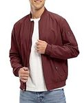 JHMORP Men's Lightweight Bomber Jackets Windbreaker Golf Flight Jacket Outwear for Outdoor Camping Travel (Wine Red,CA L)