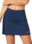 BALEAF Women's Tennis Golf Skirts Skorts with Shorts Running Stretchy Athletic with Inner Pockets Navy Size L