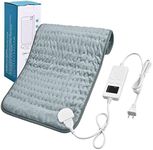 Electric Heating Pad with Automatic Shut-Off, Fast Heating Technology and Overheating Protection, 6 Temperature Levels, Safe Heating Pad with 4 Types of Timers (40 x 76 cm, Grey)