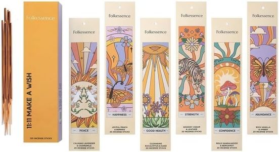 Folkulture Incense Sticks (120 Sticks) | Set of 6 Premium Incense for Calm, Aromatherapy, Relaxation | No Charcoal,Organic, Non Toxic, 45 Mins, Long Burning Vanilla, Amber, Chamomile Insence-Sticks