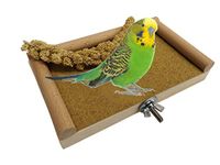 Cage platform perch stand accessory! For budgies, canaries, finches, parrotlets! Beech doweling wood perimeter! Built to last! Aesthetic look! It will look great in any cage!