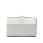 Kate Spade Wallet for Women Madison Medium Compact Bifold Wallet (Platinum Grey)