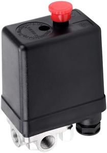 HSEAMALL AC 220V 15A 4 Port Air Compressor Pressure Switch Control Valve Regulator Replacement Parts for Fast Pressure Reduction 90-120 PSI