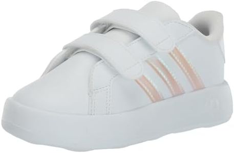 adidas Kids Grand Court 2.0 Sneaker, White/Iridescent/Grey (Cross Strap), 9.5 US Unisex Toddler