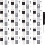 Youmile 20 pcs L7805CV L7805 Voltage Regulator Output 5V 1.5A TO-220 Linear Positive Voltage Regulators with Heatsink screw washer Rubber Silicone screwdriver