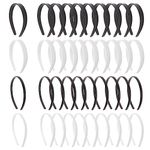 IBEQUEM 40Pcs Plastic Headbands, Wide Black No Teeth Plain Headbands, White Craft Plastic Skinny Headbands, Plastic Hard Thin Headband, Diy Hair Bands Headbands For Girls Women