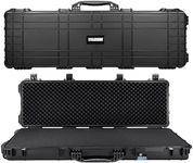 Eylar 44" Blackhawk Series Protective Roller Rifle Hard Case With Foam, Waterproof & Crushproof, Two Rifles Or Multiple Guns, Pressure Valve With Lockable Fittings (Black, 44")