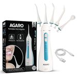 AGARO Ultra Plus Portable Dental Flosser for teeth, 5 Nozzles, Portable,Cordless & Rechargeable,4 Cleaning Modes,IPX7 Waterproof with 200ml Watertank, Flossing at Home & Travel,Oral Flosser,Oral Irrigator