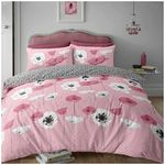 GC GAVENO CAVAILIA 100% Brushed Cotton Duvet Cover, Printed Flannelette Bedding Set, Reversible Bed Covers, Blush Pink, Double