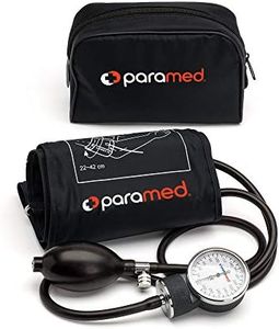 PARAMED Aneroid Sphygmomanometer – Manual Blood Pressure Cuff with Universal Cuff 8.7-16.5" and D-Ring – Carrying Case in The kit – Black – Stethoscope Not Included