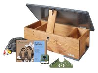 Green Feathers Deluxe Hedgehog House & Wired 700 TVL Outdoor Camera Kit, Includes Eco-Friendly Nest Box House and Extension Lead (Wired Camera & Hedgehog Feeder, UK Power Supply)