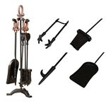 Copper Hearth Tidy Shovel, Brush, Poker & Tong Companion Tool Set