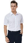 Benibos Men's Short Sleeve Dress Shirt (5619 White, L)