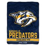 Northwest NHL Nashville Predators Unisex-Adult Micro Raschel Throw Blanket, 46" x 60", Break Away