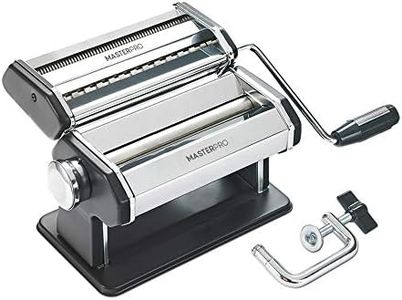 MASTERPRO-Extra Wide Pasta Machine Stainless Steel/Black Carbon Steel 180mm