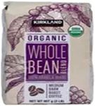 Kirkland Signature Organic Whole Bean Blend 100 % Arabica Beans Net Wt (2 lb), 32 Ounces