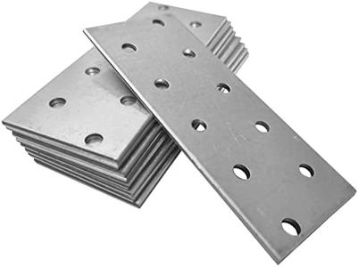 OMIDEAS 10 x Piastra di Giunzione piana (100 x 40 x 2) Piastra di fissaggio, Connettore per legno, Lastrina di giunzione piatta, Piastra di montaggio multi-foro zincata in acciaio