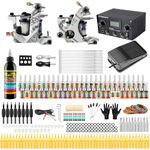 Solong Tattoo® Complete Tattoo Kit 2 Pro Machine Guns 54 Inks Power Supply Foot Pedal Needles Grips Tips TK271