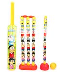 MUREN® Plastic Cricket Set for Kids 2 Years & Above- Four Wicket, Ball & bat Playing Set- Indoor & Outdoor Game for Girls & Boys (Doraemon)