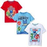 PJ MASKS Toddler Boys' 3 Pack Tees, Multi, 3T