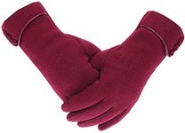 Outrip Womens Lady Winter Warm Gloves Touch Screen Phone Windproof Lined Thick Gloves, Winered, M