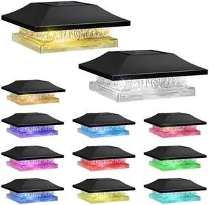 Viewsun 12 Pack Solar Post Cap Lights, Outdoor Fence Solar Powered Cap with 4 Lighting Modes Waterproof Light Decorative for Deck Patio or Garden Decor, Fits 4x4 Wood Vinyl Posts
