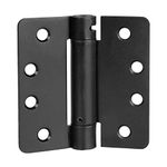 Ilyapa Self Closing Door Hinges, 2 Pack, Flat Black Mortise Spring Hinge - 4 x 4 Inch Interior Spring Hinges for Doors with 1/4" Radius Corners