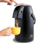 101 Oz (3.0L) Airpot Coffee Carafe with Pump, Stainless Steel Double-wall Insulated Vacuum Thermal Hot Coffee Dispenser, 12 Hour Heat 24 Hour Cold Retention, Matte Black-PortableAnd