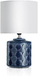 Pauleen 48022 Glowing Midnight Table Lamp Max. 20 W Table Lamp for E14 Lamps Bedside Lamp Blue White 230 V Ceramic/Fabric Without Bulb