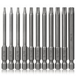 Torx Bit Set Hakkin 11Pcs Security Torx Bit Set 1/4” Hex Shank S2 Steel 75mm Tamper Proof Resistant Star Bits T6-T40 Torx Screwdriver Bit Set for Impact Driver Hand Tools