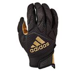 adidas Freak 5.0 Padded Adult Football Receiver Glove, Black/Metallic Gold, X-Large