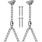 Besthouse Set of 2 Heavy Duty Porch Swing Hanging Chain Kit, Hammock Chair Hardware for Indoor Outdoor Playground Hanging Chair Hammock Chair Punching Bags, 4 Screws for Wooden, 1000LB Capacity, 81"