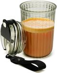 BELLE VOUS Black Frosted Ribbed Plastic Coffee Cup with Lid - 480ml/16oz Drinking Tumbler - Reusable Plastic Cup for Iced Coffee, Tea, Juice, Smoothies, Water, Cocktails, Beer & Other Beverages
