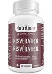 Resveratrol by Nutritionn - 600 mg Capsules - 50% Trans-Resveratrol - Premium Natural Health Supplement