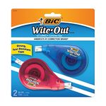 BIC Wite-Out Brand EZ Correct Correction Tape, 39.3 Feet, 2-Count Pack of White Correction Tape, Fast, Clean and Easy to Use Tear-Resistant Tape Office or School Supplies