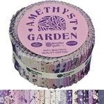 Needles Quilt Studio - 2.5" Precut 40 Fabric Strip Bundle (Amethyst Garden) | Cotton Strips Bundles for Quilting - Jelly Rolls for Quilting Assortment Fabrics Quilters & Sewing - Jellyroll Cloth for Quilts