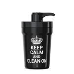 PumpCup Portable Hand Sanitizer Dispenser for Car Cup Holders (Keep Calm Black)