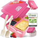 LUNCHHERO Bento Box Lunch Box Kids with Compartments - [Grade 1.2] - BPA Free Lunch Boxes for Kids - Kids Bento Lunch Box with Leak-Proof Sauce Box & Cutlery - Snack Box, Lunchbox for Boys & Girls