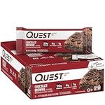 Quest Nutrition Chocolate Brownie Flavour Protein Bar, High Protein, High Fibre, Low Sugar, Keto Friendly, 20g Protein, 1g Sugar, 12ct