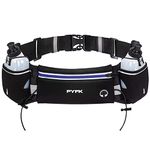 PYFK Upgraded Running Belt with Water Bottles, Hydration Belt for Men and Women, Water Bottle Holder Running Pouch Belt, Fanny Pack Fits 7 inches Phones, Waist pack for Running Hiking (Blue)