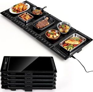 Electric Warming Tray, 41"x15" Food Warmer for Parties Buffets, 3-in-1 Modular Warming Mat Adjustable 86-248℉ Temperature & 24H Timer, Glass Surface Warming Chafing Dishes for Catering Gathering