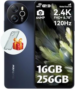 Blackview Mobile Phone, Shark 8, 16GB+256GB Helio G99, 120Hz 6.78’’ FHD+, 1080 * 2460, 64MP+13MP, Smart ISO, 5000mAh, 33W Fast Charge, Android 13, 4G Dual SIM Phone Unlocked, NFC, Fingerprint -Black