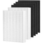 Air108 HEPA Filter Replacement Compatible with Oreck AirInstinct Air Purifiers 75, 100, 108, 150, 200, Including 2 Ture HEPA Filters and 4 Carbon Pre-Filters